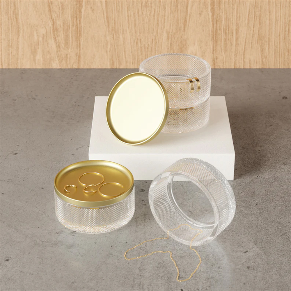 Tesora Cam Mücevher Kutusu Gold 13x11 cm - Umbra