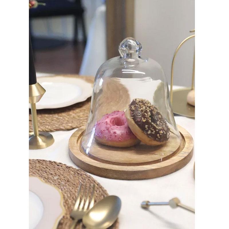 THE MİA Madera Kek Saklama Fanusu 20x21x21 cm - The Mia