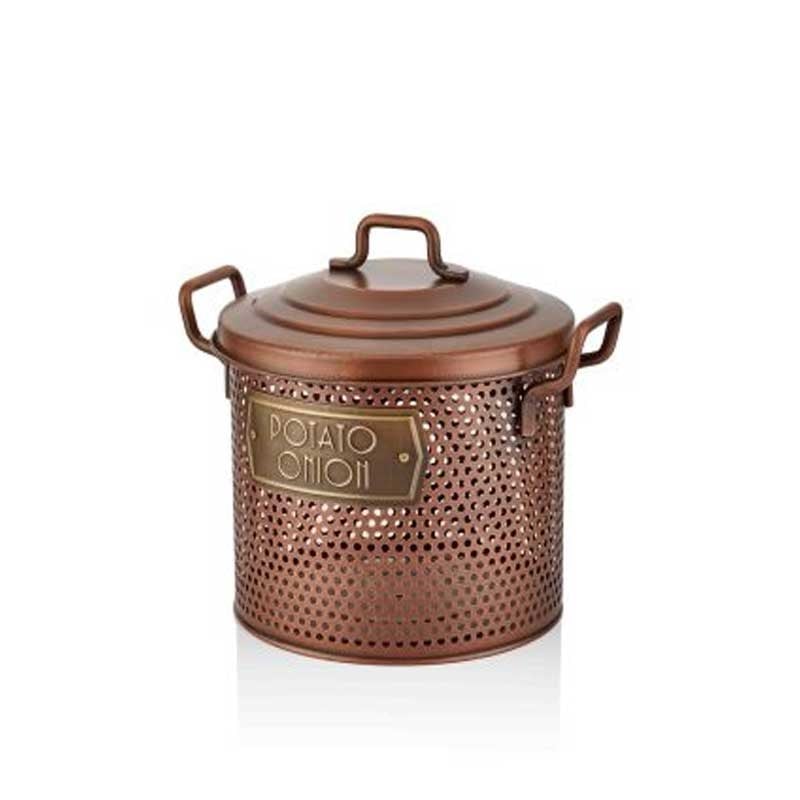 The Mia Patates Soğan Saklama Kabı 30x30x30 cm Bakır - The Mia