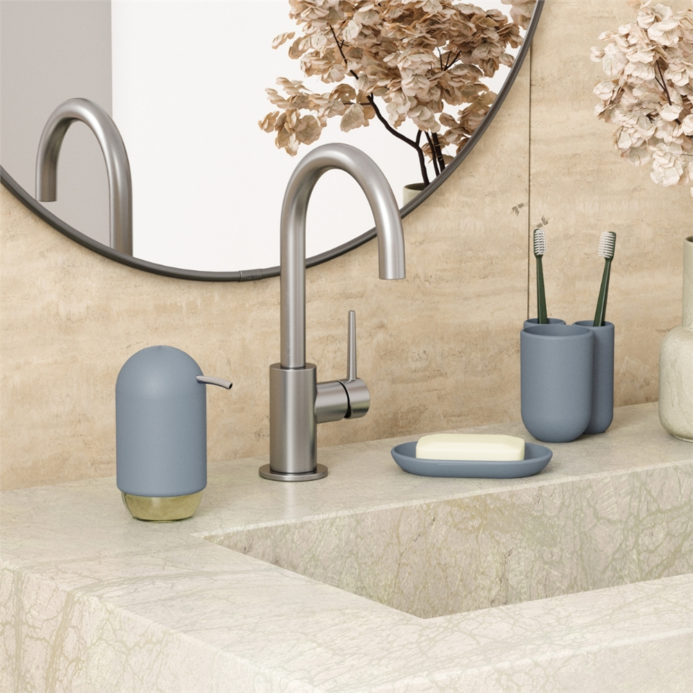Touch Basmalı Sıvı Sabunluk Gri Mavi 236 ml - Umbra