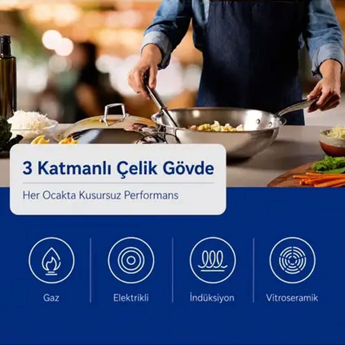 Tramontina Grano Serisi Tri-Ply Üç Katlı Çelik Gövde Teknolojisi Özellikleri