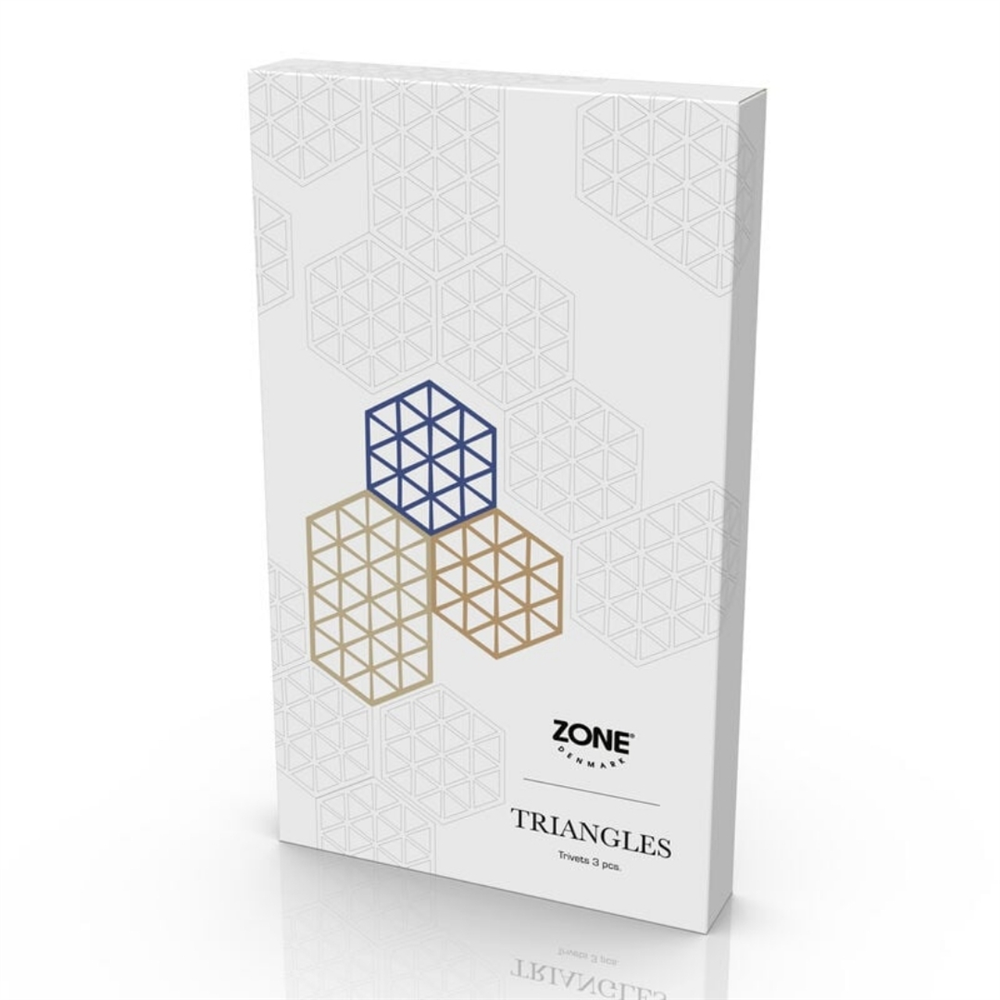 Triangles Tencere Altlığı 3'Lü Çok Renkli 16x14x0.9 cm - Zone Denmark