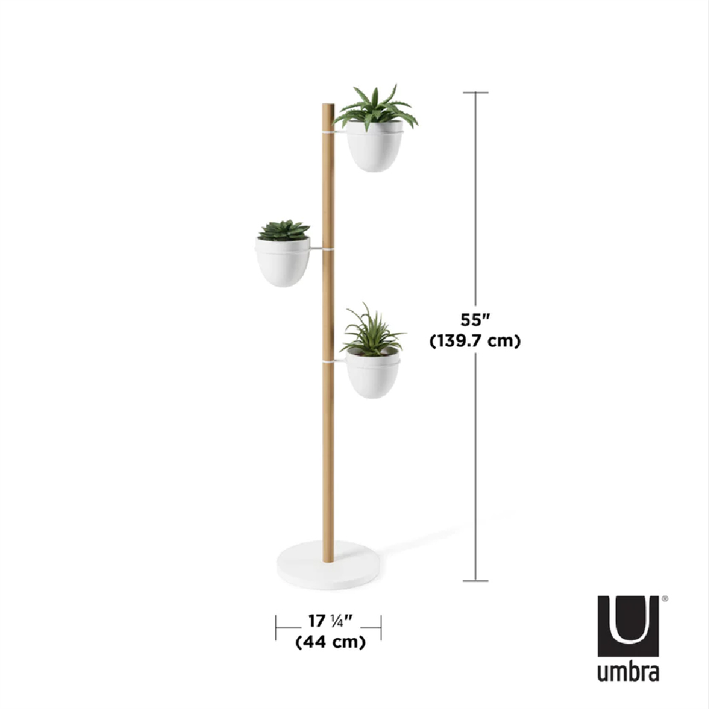 Umbra Floristand Saksı, Bağımsız Bitki Depolama, Beyaz/Doğal - Umbra