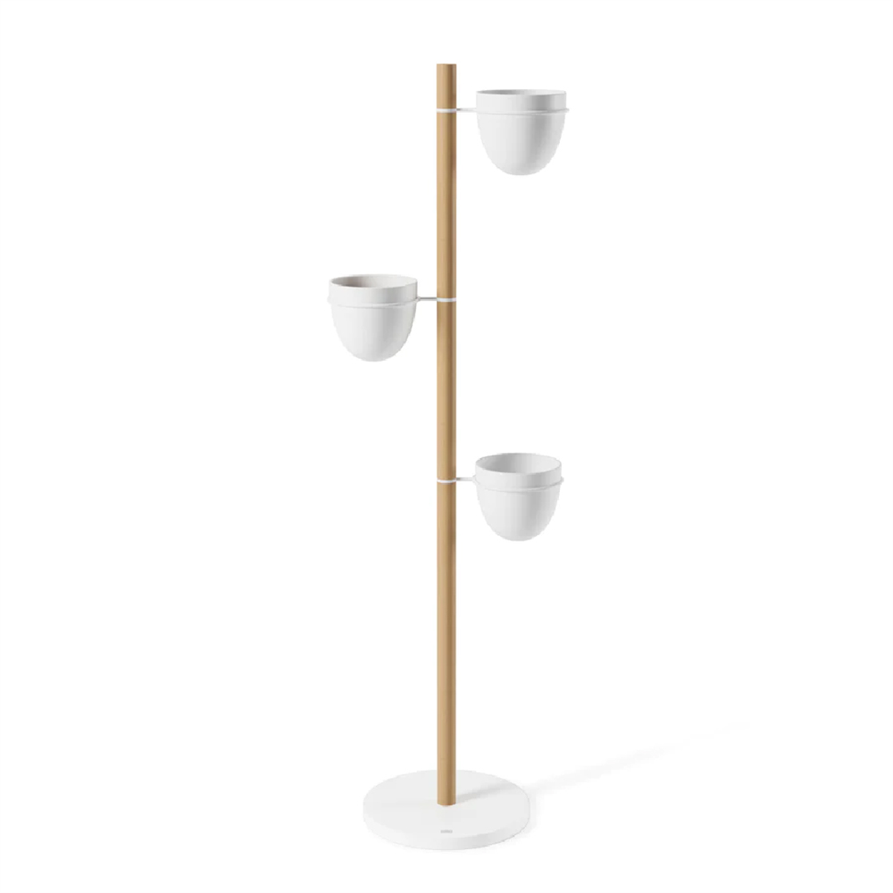 Umbra Floristand Saksı, Bağımsız Bitki Depolama, Beyaz/Doğal - Umbra
