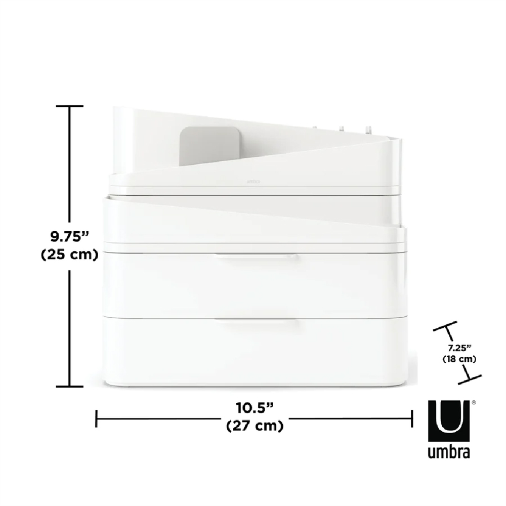 Umbra Glam Büyük Organizatör Beyaz/Gri - Umbra