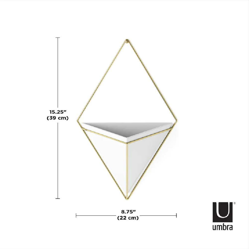 Umbra Trigg Duvar Kabı Beyaz/Pirinç - Umbra
