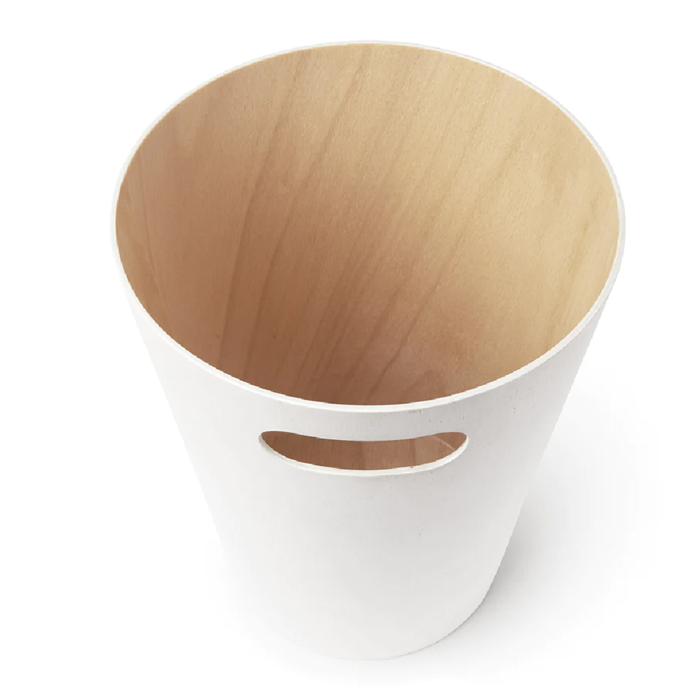 Umbra Woodrow Çöp Kovası 2 Galon (7,5 L) Kapasiteli - Beyaz/Doğal - Umbra