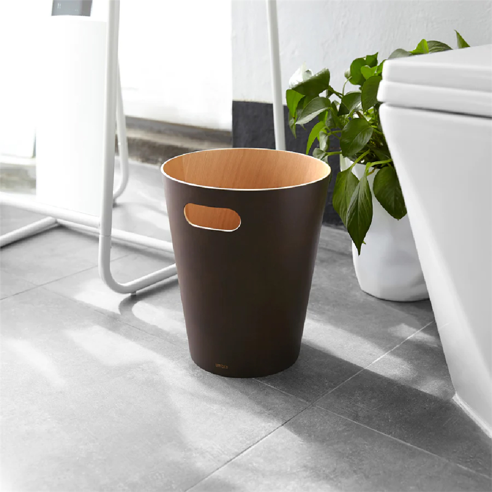 Umbra Woodrow Çöp Kovası 2 Galon (7,5 L) Kapasiteli Kahverengi - Umbra