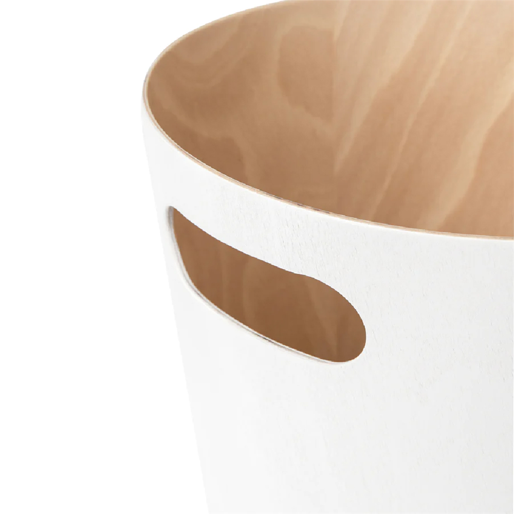 Umbra Woodrow Çöp Kovası 2 Galon (7,5 L) Kapasiteli - Beyaz/Doğal - Umbra