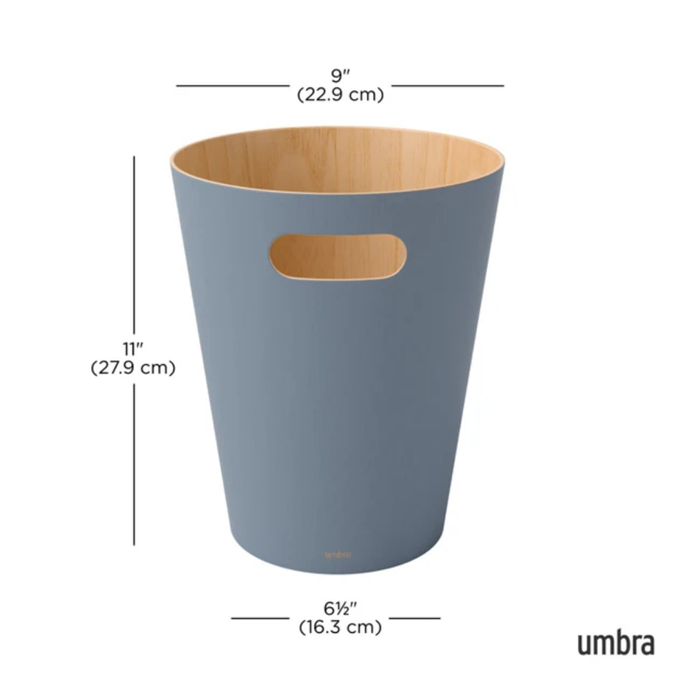 Umbra Woodrow Çöp Kovası 2 Galon (7,5 L) Kapasiteli Gri Mavi - Umbra