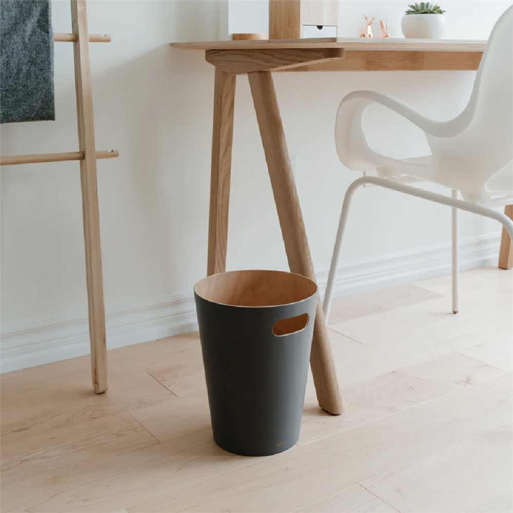 Umbra Woodrow Çöp Kovası 2 Galon (7,5 L) Kapasiteli Doğal Komür - Umbra