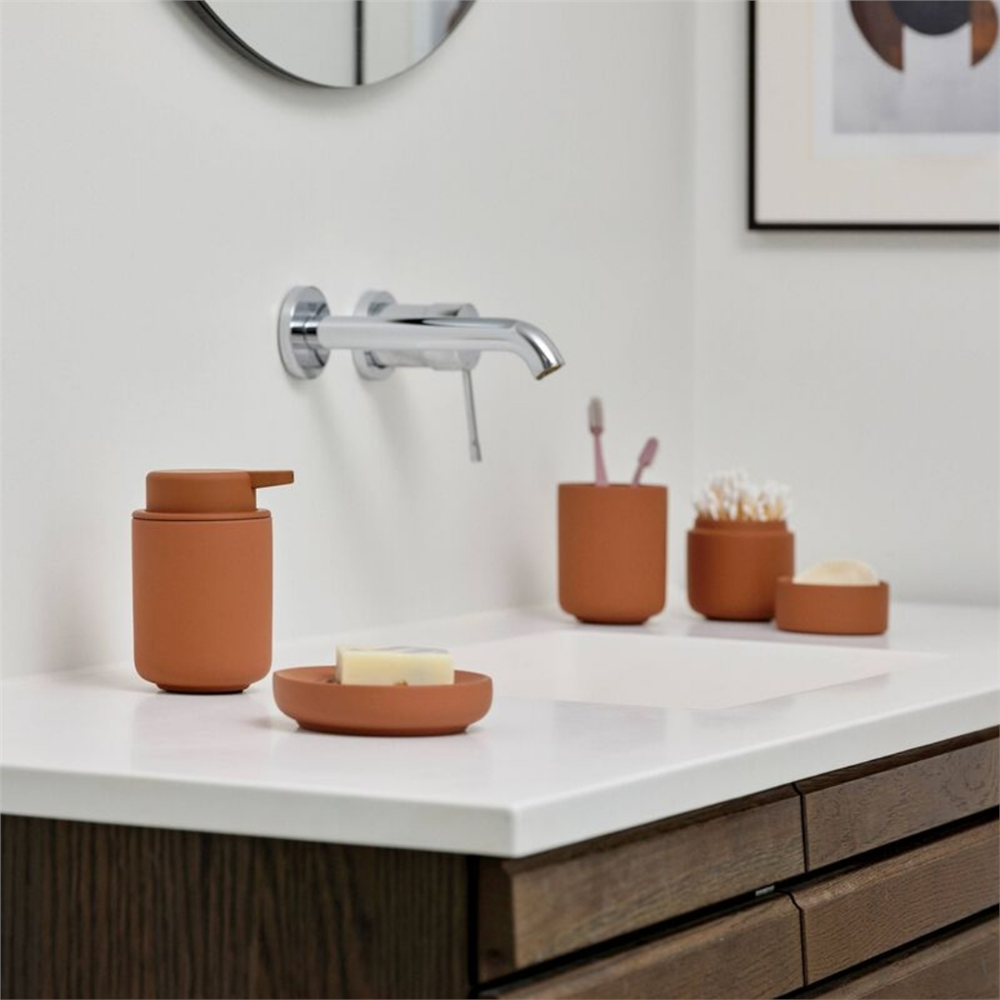 Ume Diş Fırçası Kupası Terracotta Renk 10,3 cm - Çap:8,3 cm - Zone Denmark
