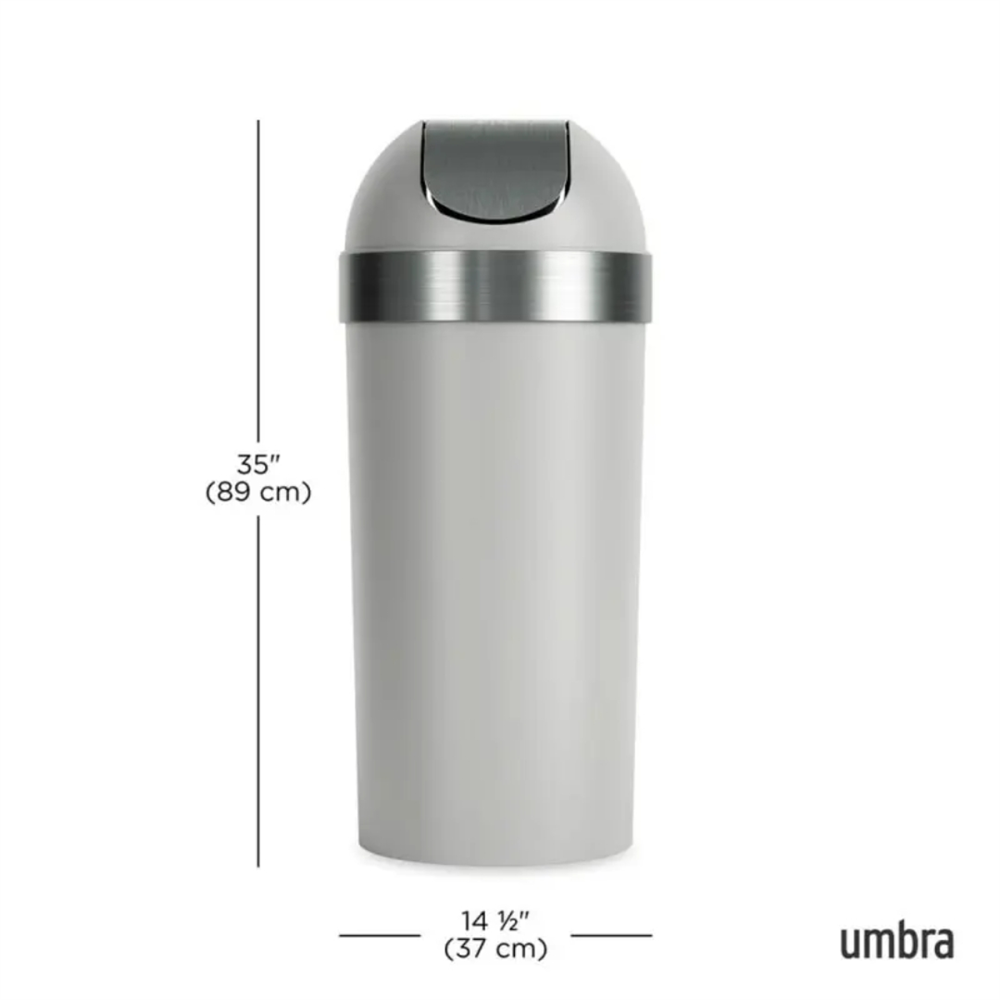 Venti Can Çöp Kovası Gri/Nikel Mat 62 Lt - Umbra