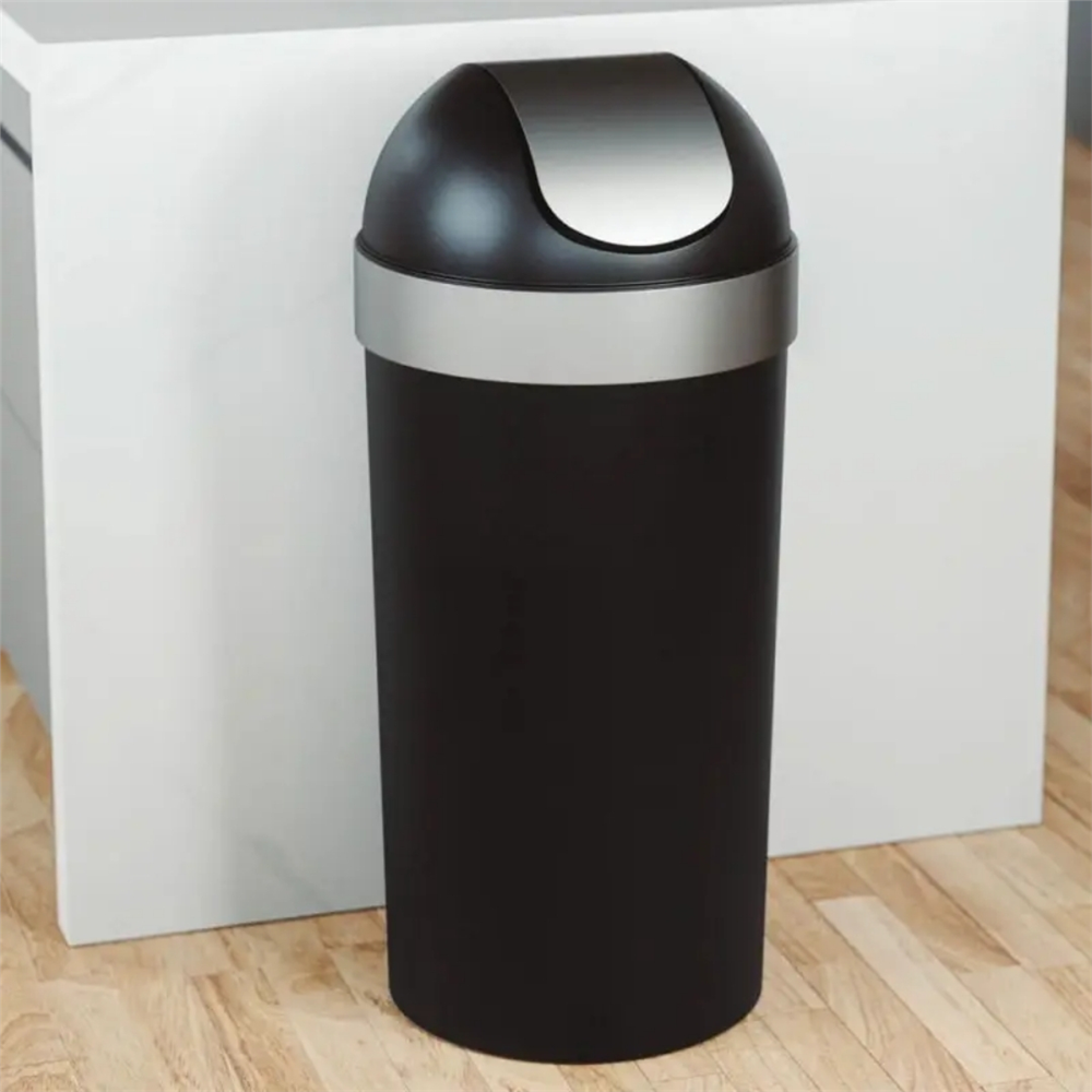 Venti Can Çöp Kovası Siyah/Nikel Mat 62 Lt - Umbra