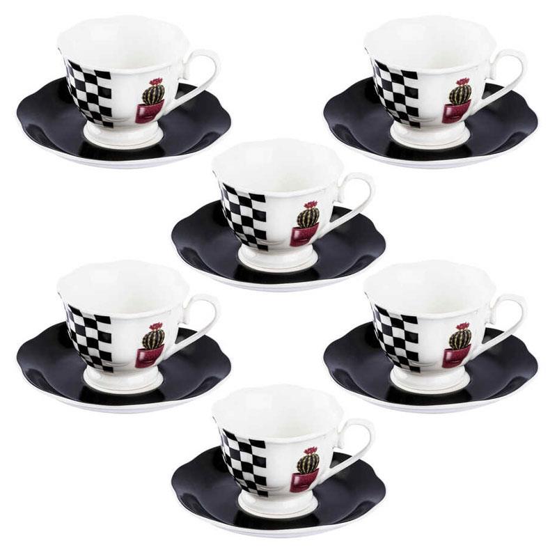 White and Black 6'lı Türk Kahve Fincanı Takımı - Tantitoni
