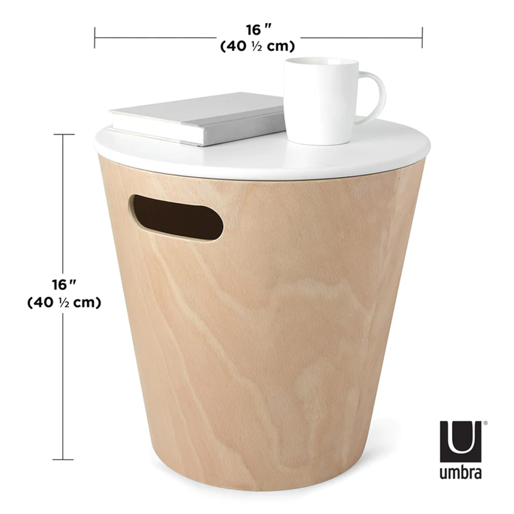 Woodrow Beyaz Tabure Ve Saklama Kovası - Umbra