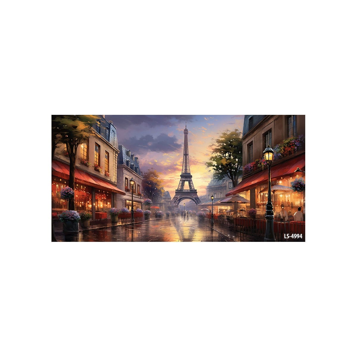Yağmurlu Paris Caddesi ve Eyfel Kulesi Tablosu - Çamlıca Home