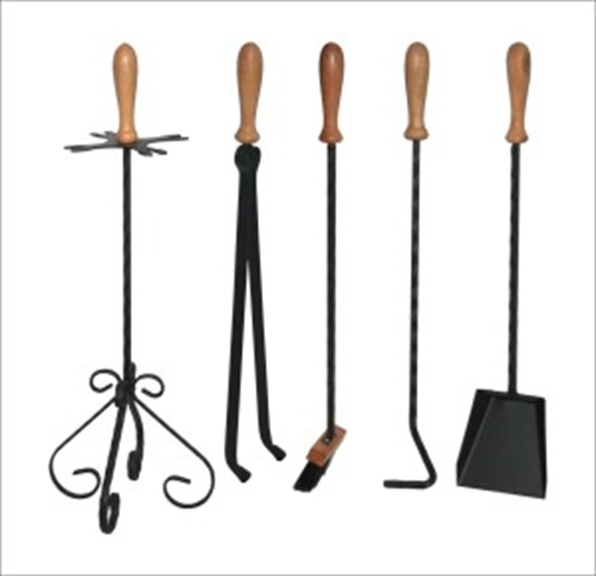 Ağaç Saplı Şömine Maşa Takımı - 4 Parça