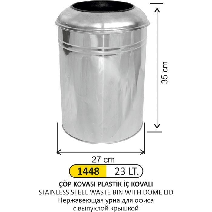 23 LT KUBBE KAPAKLI PLASTİK İÇ KOVALI ÇÖP KOVASI