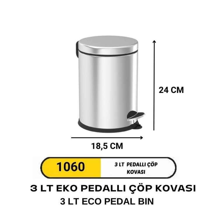 3 LİTRE EKO PEDALLI ÇÖP KOVASI (1060)