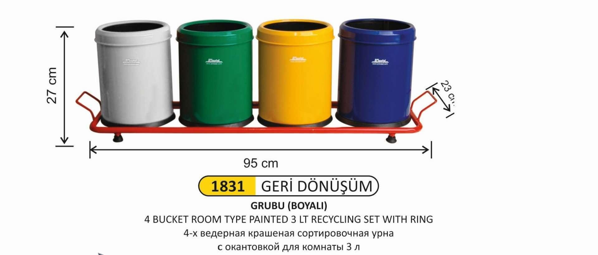 4 BÖLMELİ OTEL ODA TİPİ GERİ DÖNÜŞÜM SETİ