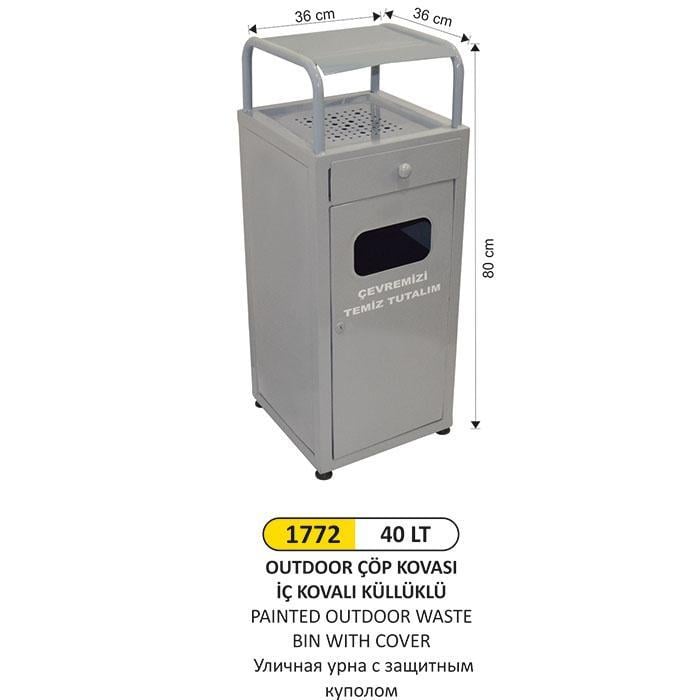 40 LT OUTDOOR İÇ KOVALI KÜLLÜKLÜ ÇÖP KOVASI 