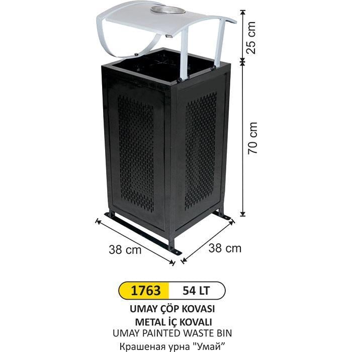 54 LT UMAY METAL İÇ KOVALI ÇÖP KOVASI 