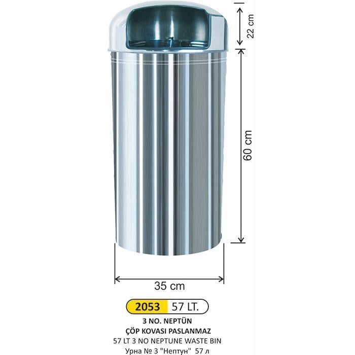 57 LT NO:3 NEPTÜN ÇÖP KOVASI PASLANMAZ