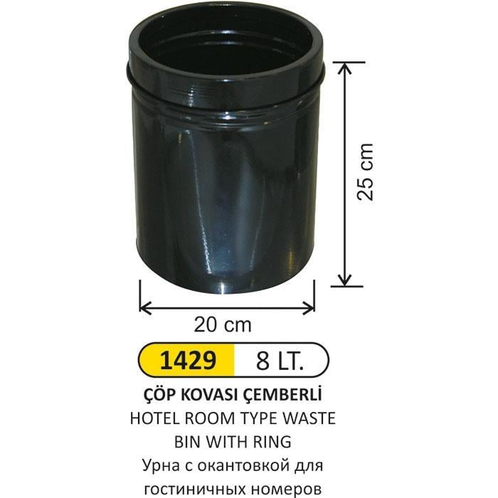 8 LT ÇEMBERLİ BOYALI ÇÖP KOVASI