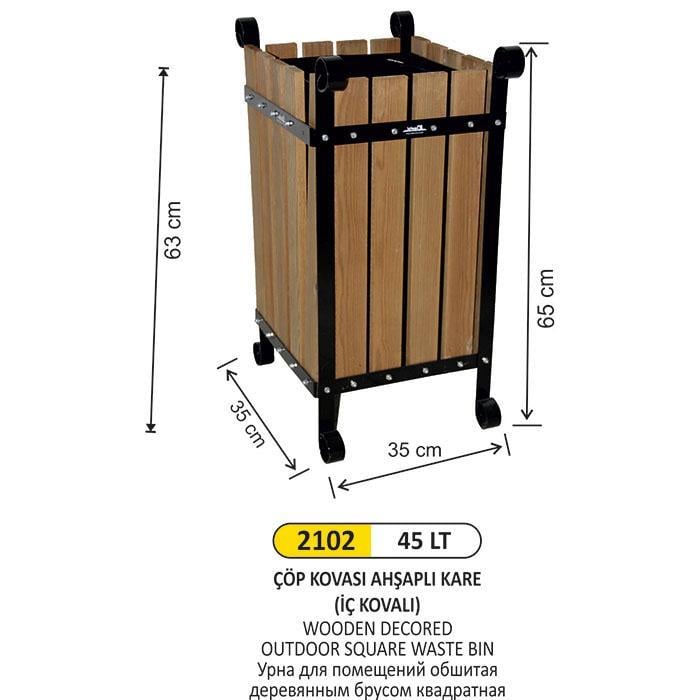 AHŞAP ÇÖP KOVASI METAL İÇ KOVALI