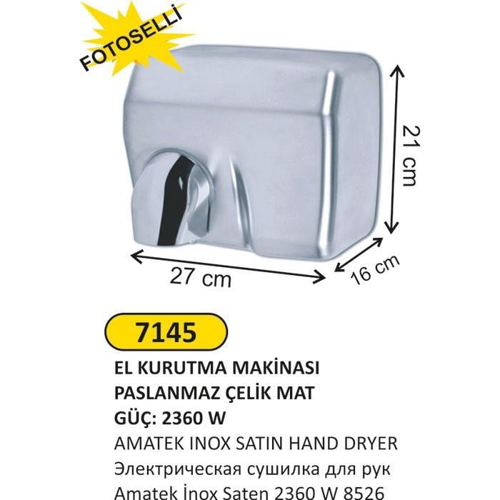 AMATEK 2360W PASLANMAZ ÇELİK EL KURUTMA MAKİNESİ