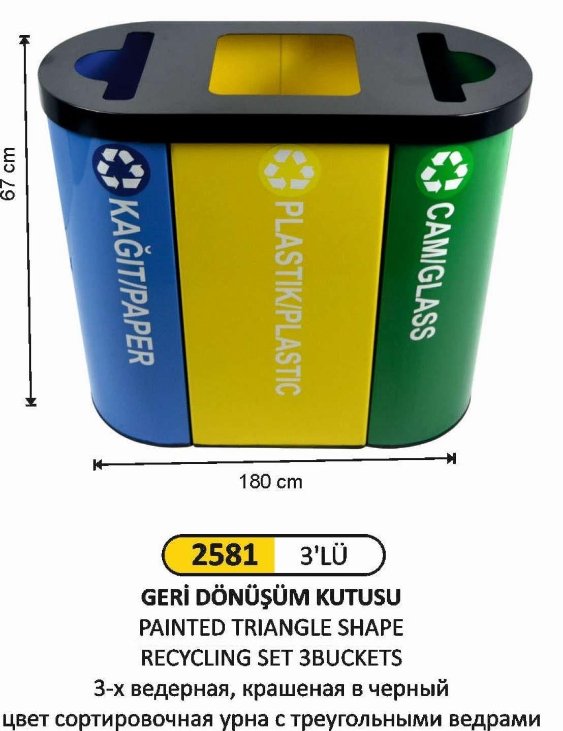 GERİ DÖNÜŞÜM SETİ 3 LÜ BOYALI DEKORATİF KAPAKLI KÖŞELİ