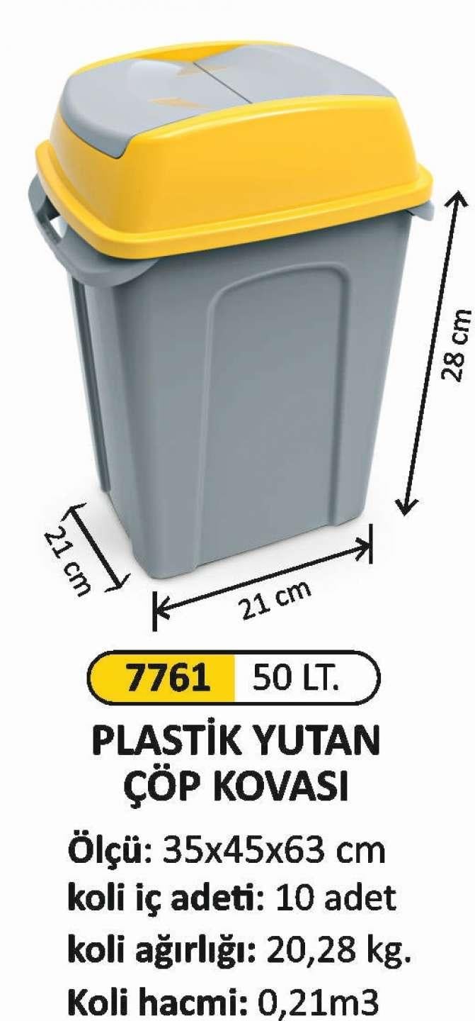 PLASTİK ÇÖP KOVASI YUTAN 50 LT