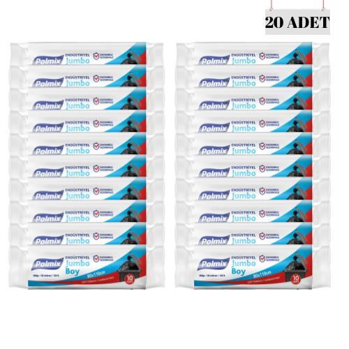 POLMİX ENDÜSTRİYEL JUMBO BOY 80*110 400 GR ÇÖP POŞETİ 50 MİKRON (10 ADET)