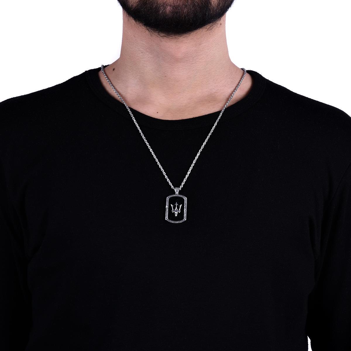 KolyeJKMA19003 JANTİ KOLYE ZİRKON NEPTÜN ÜÇLÜ ÇATALJanti