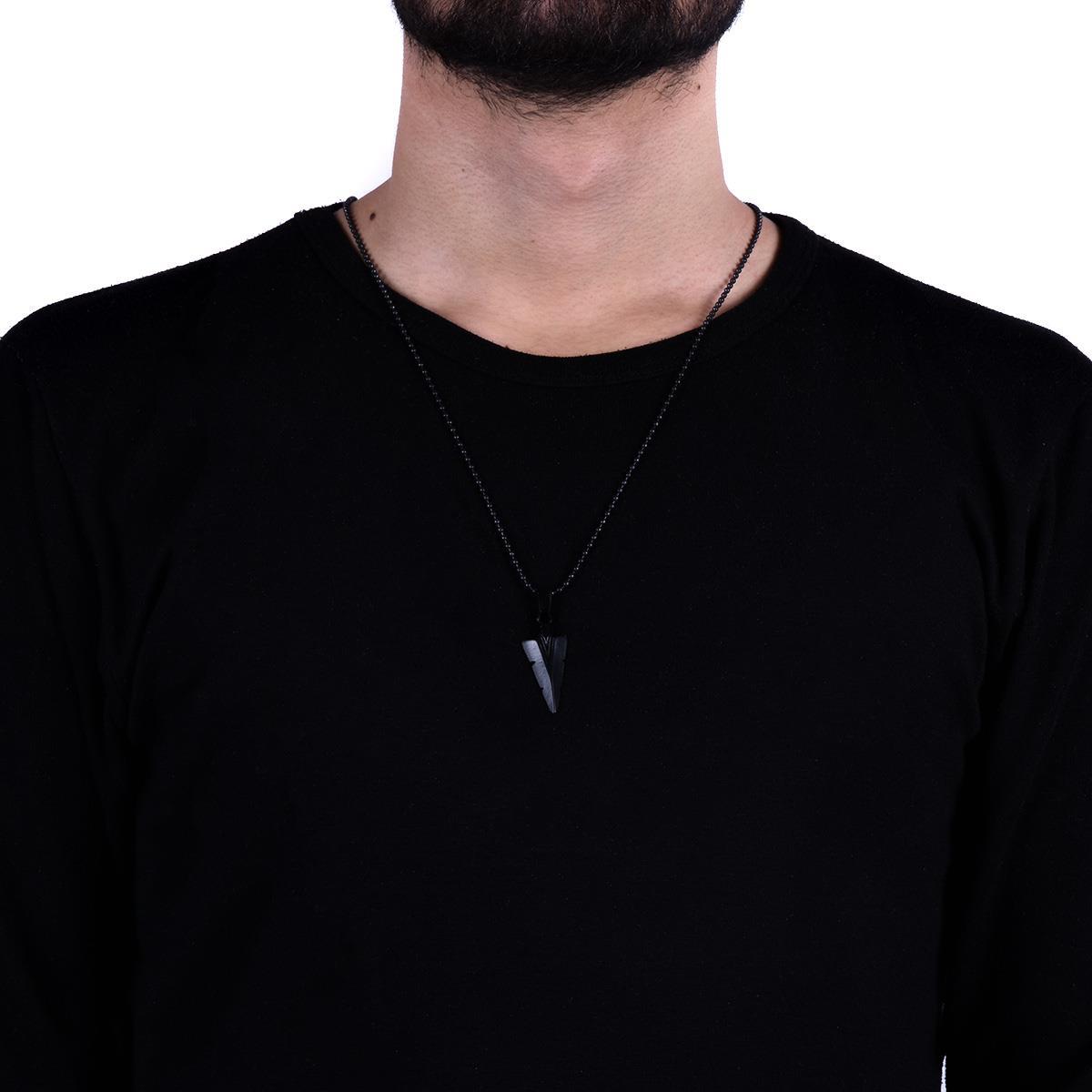 KolyeJKMA19025 JANTİ KOLYE SİYAH OK UCU FİGÜRLÜJanti