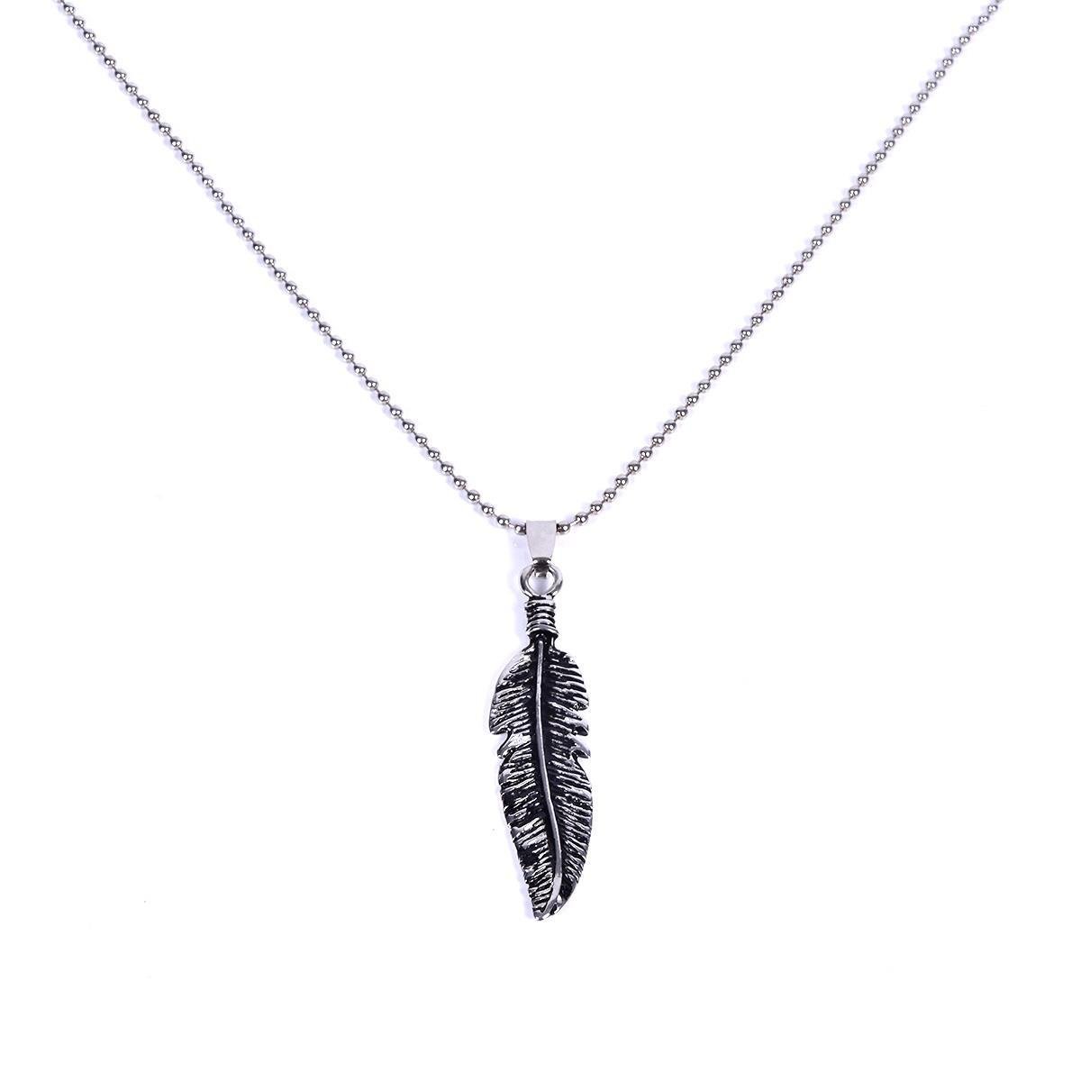 KolyeJKMA19041 JANTİ KOLYE YAPRAK & TÜY FİGÜRLÜJanti