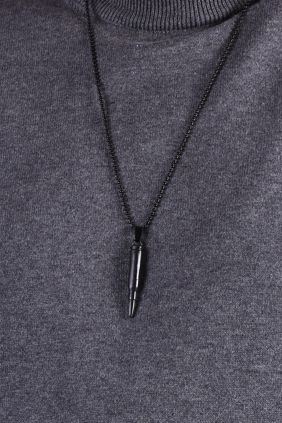 KolyeJKMA20018 JANTİ KOLYE SİYAH KURŞUN FİGÜRLÜJanti