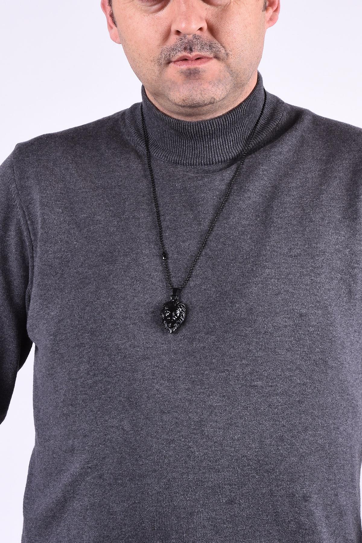 KolyeJKMA20020 JANTİ SİYAH ASLAN FİGÜRLÜJanti