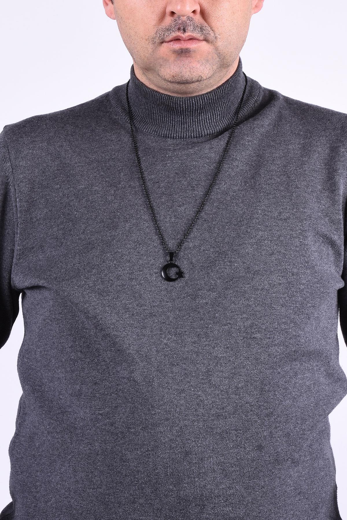 KolyeJKMA20021 JANTİ SİYAH AY YILDIZ FİGÜRLÜJanti