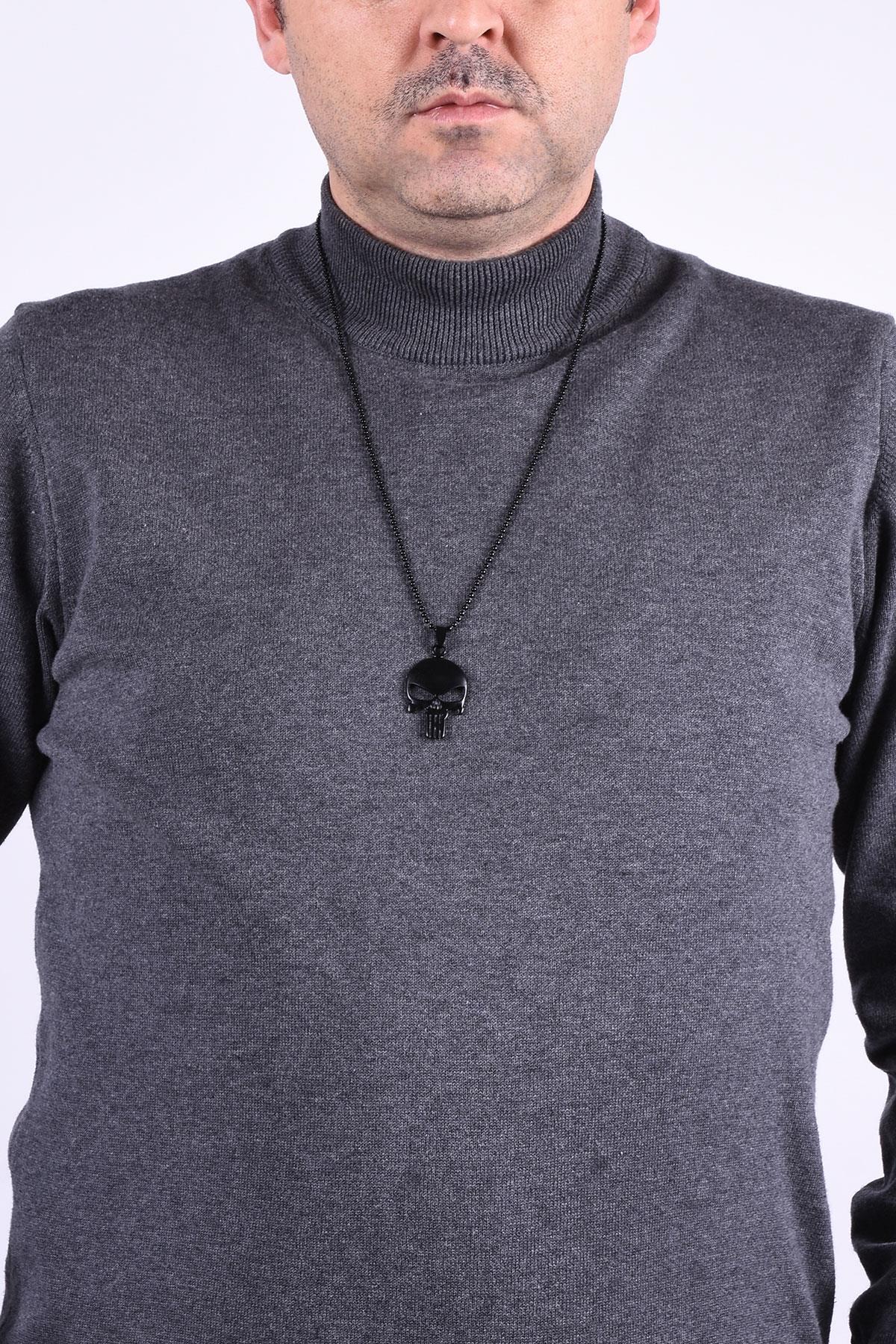 KolyeJKMA20024 JANTİ SİYAH KURU KAFA FİGÜRLÜJanti