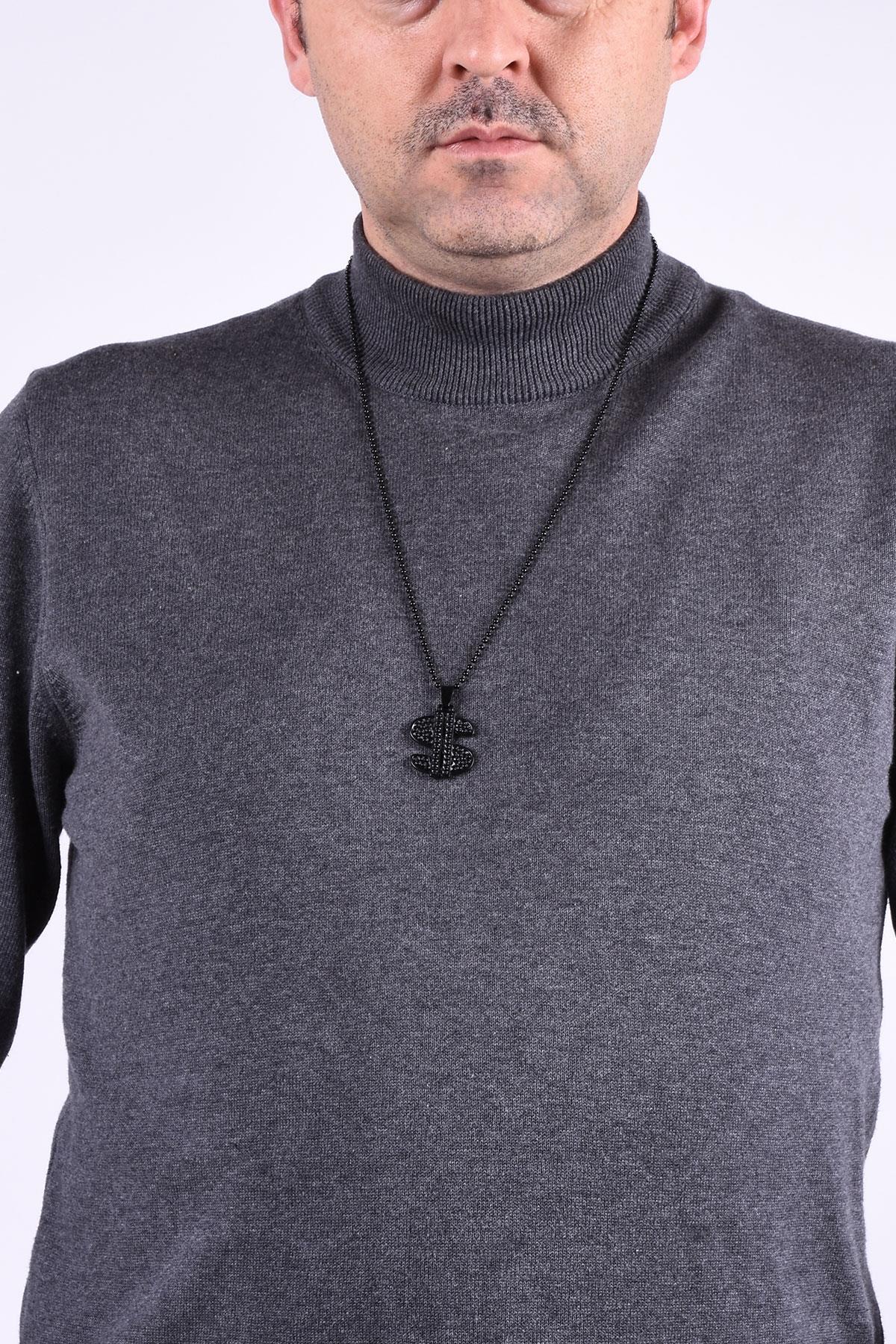 KolyeJKMA20030 JANTİ SİYAH RENK DOLAR FİGÜRLÜJanti