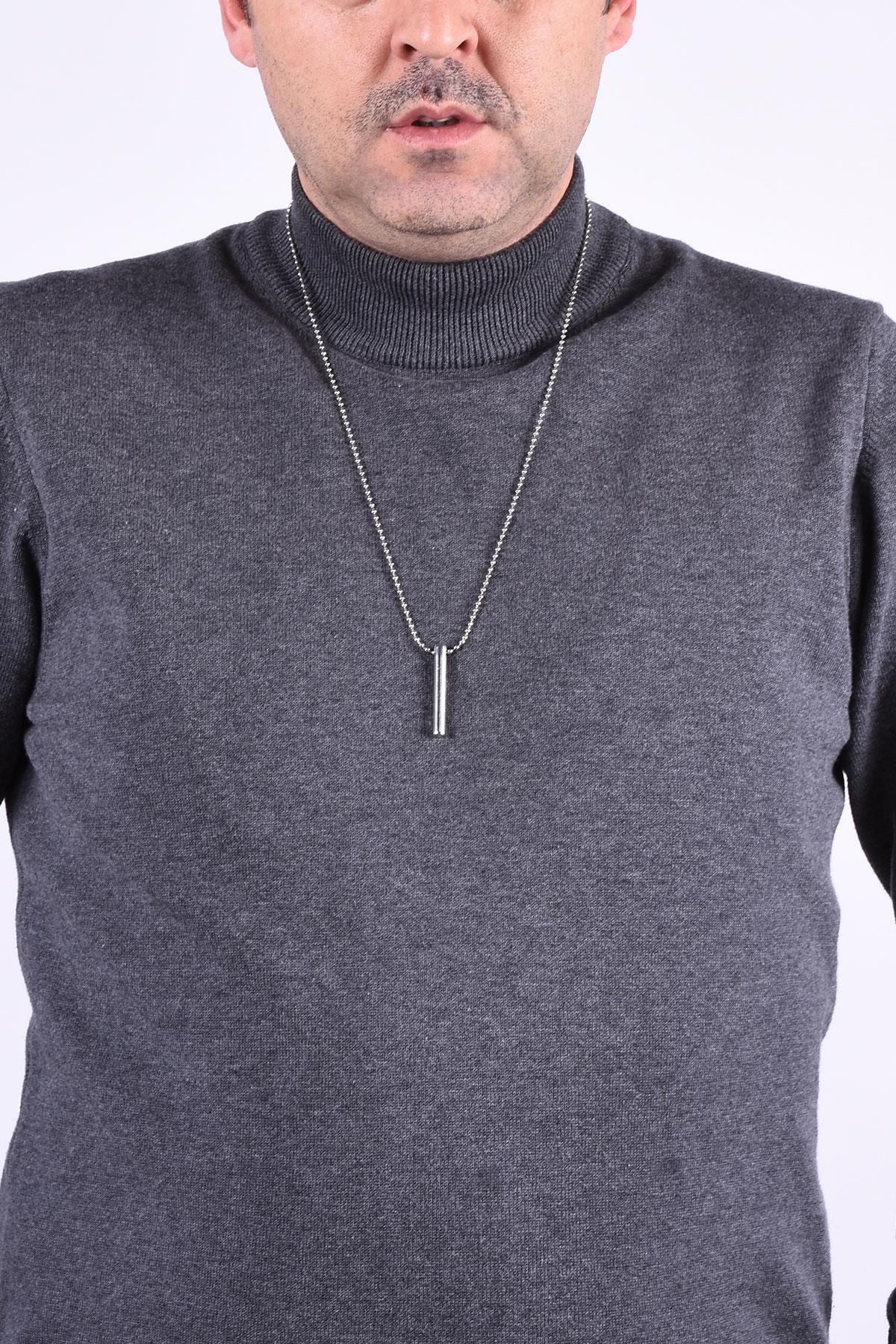 KolyeJKMA20032 JANTİ GÜMÜŞ RENK SİLİNDİR ÇUBUK FİGÜRLÜJanti