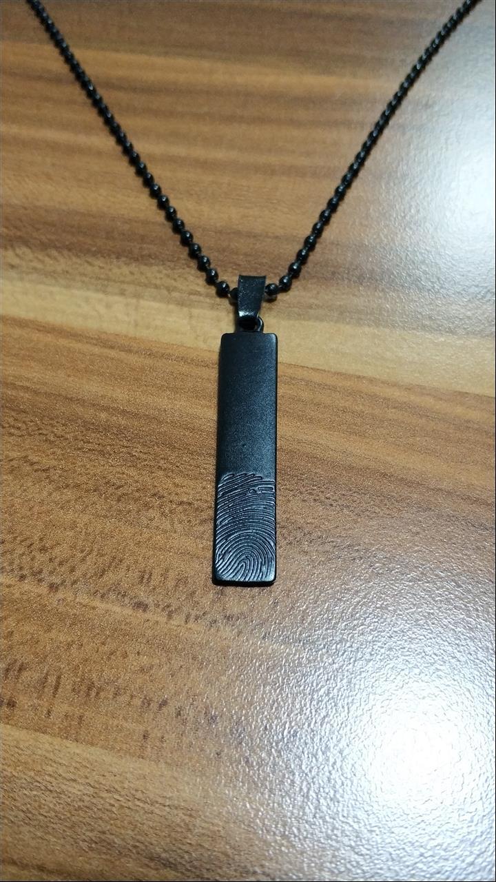 KolyeJKMA20035 JANTİ SİYAH RENK PARMAK İZİ ÇUBUK FİGÜRLÜJanti