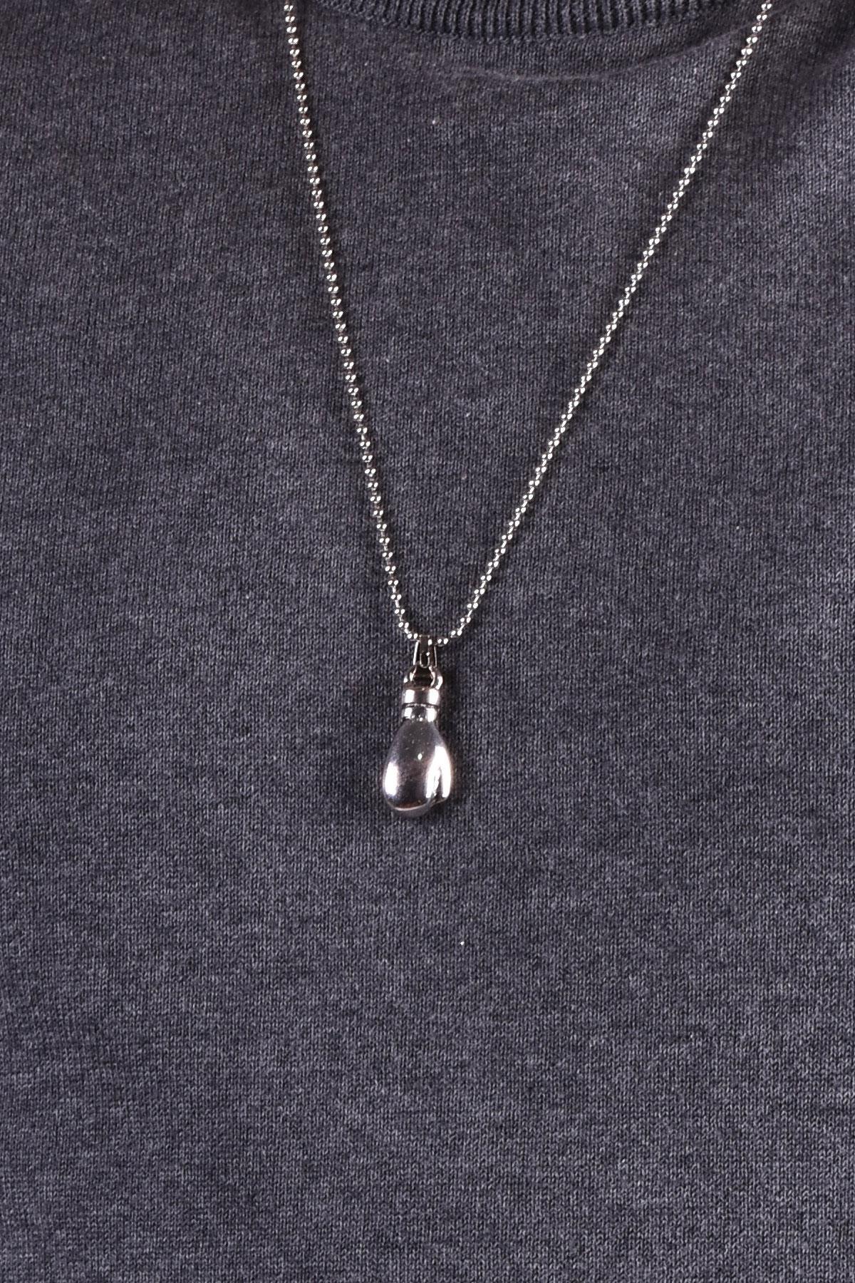 KolyeJKMA20037 JANTİ GÜMÜŞ RENK BOKSÖR ELDİVENİ FİGÜRLÜJanti