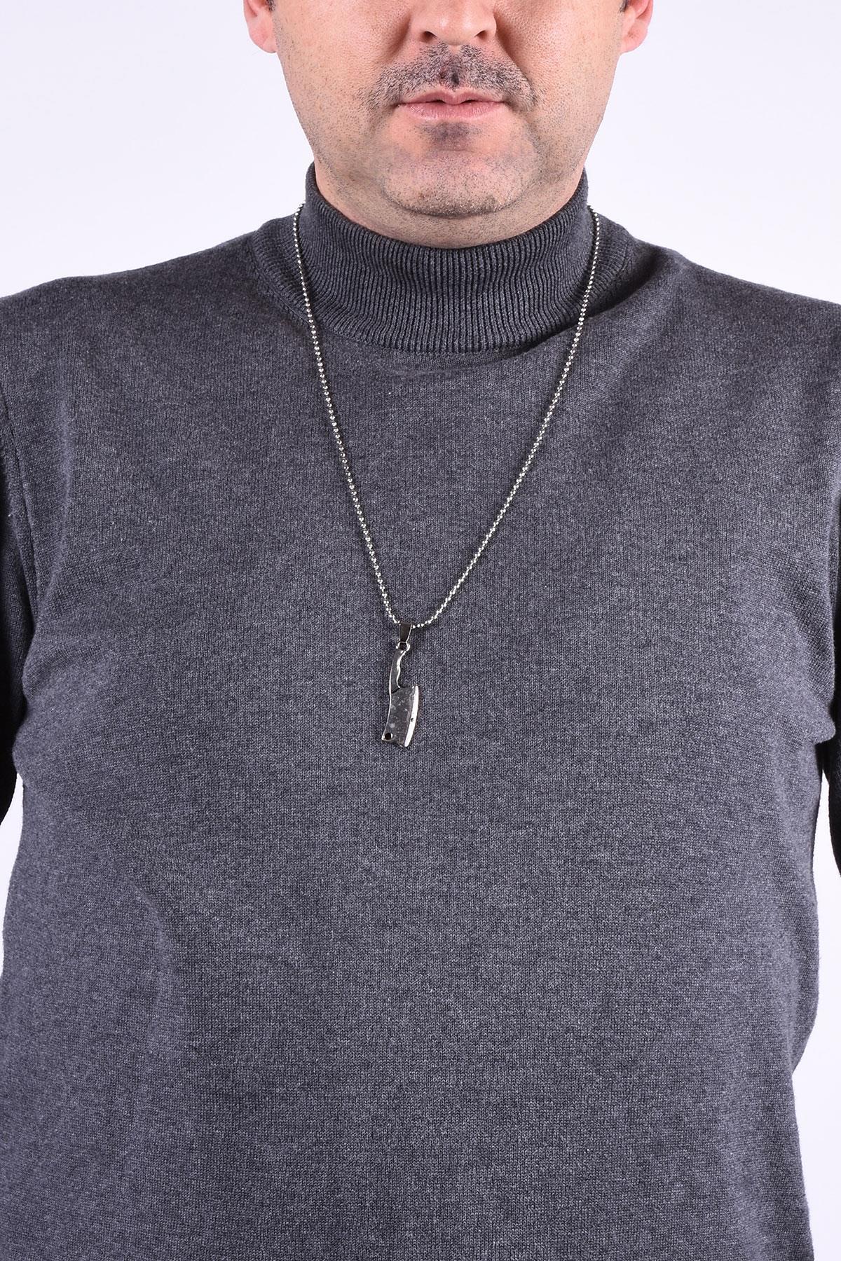 KolyeJKMA20051 JANTİ KOLYE SATIR FİGÜRLÜ GRİJanti