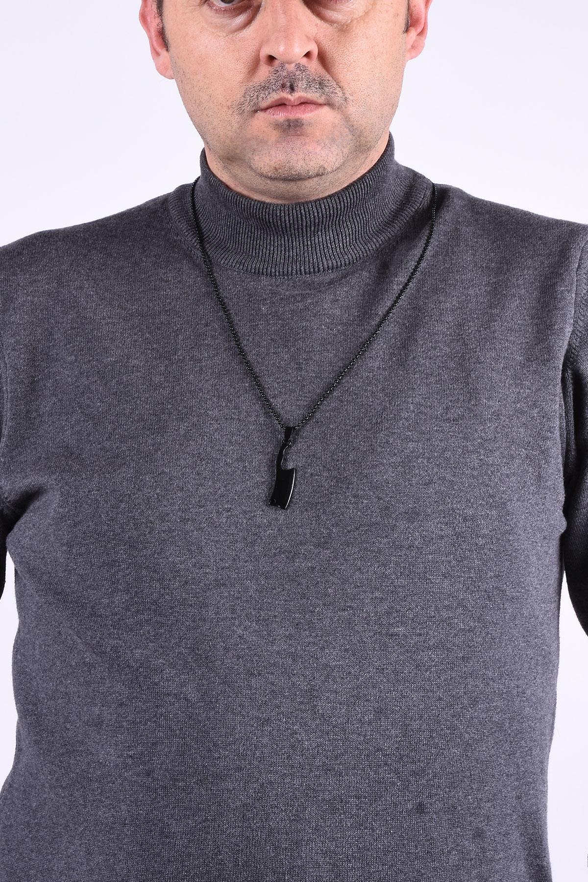 KolyeJKMA20053 JANTİ SİYAH RENK SATIR FİGÜRLÜJanti