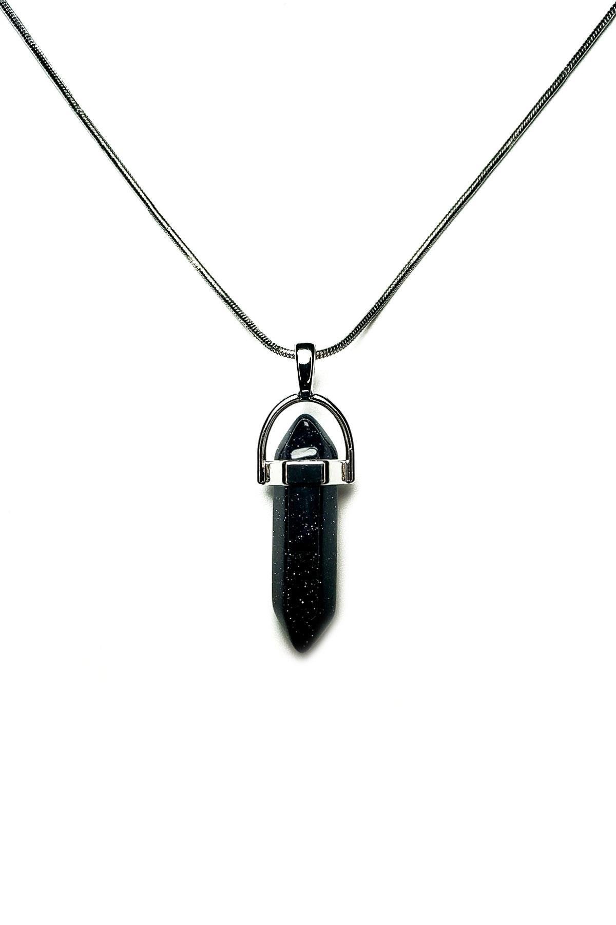 Taşlı Çelik KolyeJKMA21015 ÇELİK ZİNCİRLİ ONYX DOĞALTAŞ ÇİVİ KOLYEJanti