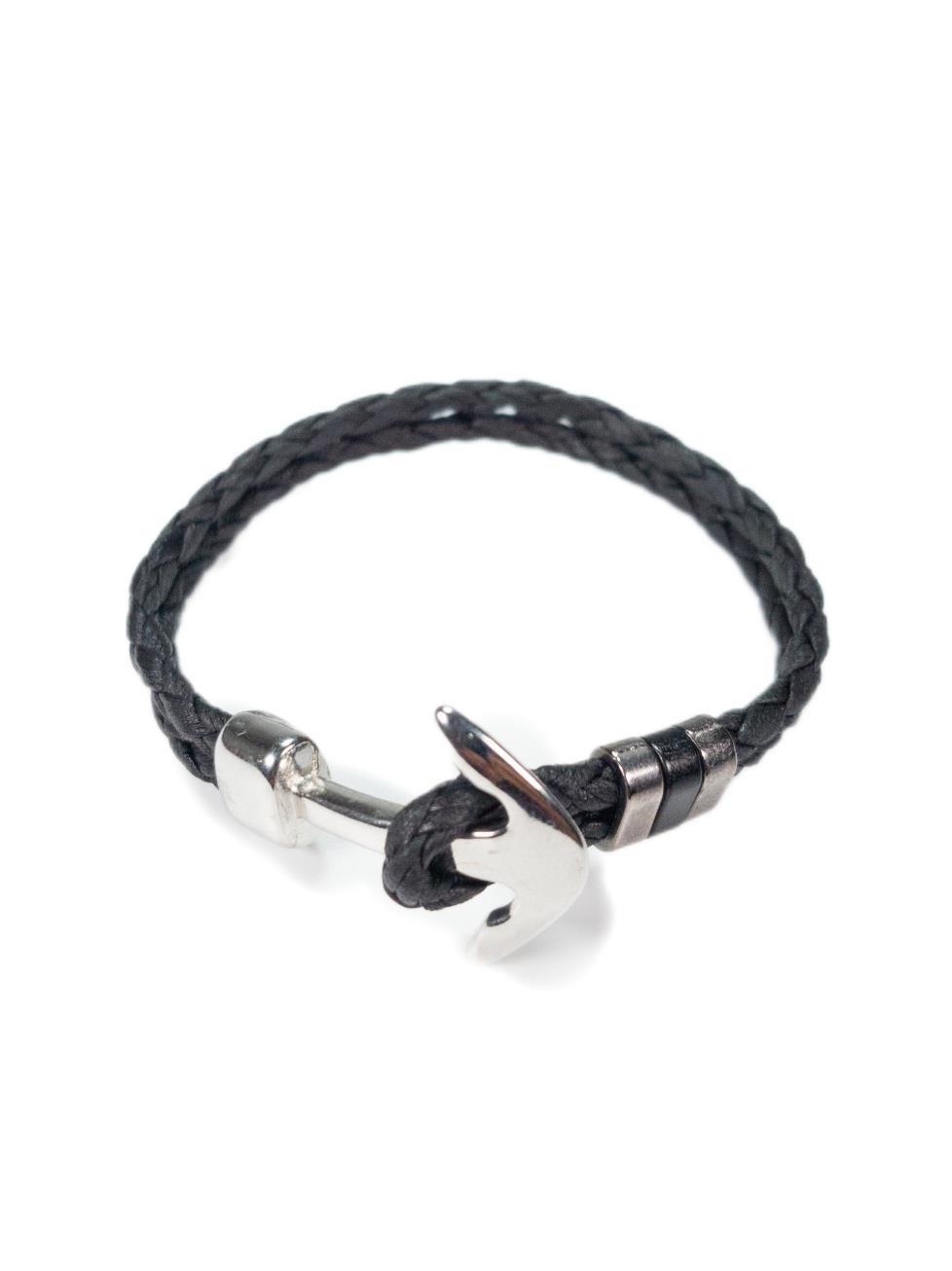 BileklikJTAW23DEB1087 JANTİ SAÇ ÖRGÜ DERİ BİLEKLİK ÇAPA FİGÜRLÜJanti