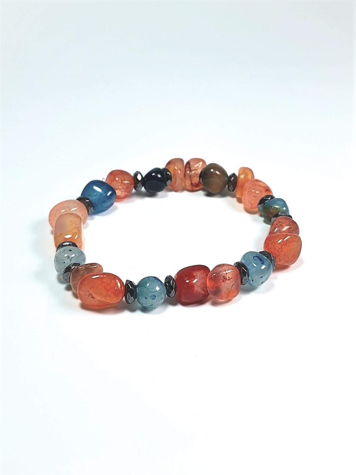 BileklikJTAW23DOB1123 ATEŞ ve SUYUN DANSI AKİK ve HEMATİT DOĞALTAŞ BİLEKLİKJanti